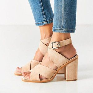 Sol Sana Women's Whitney Suede Heel Sandals, Size 41,  Color Nude